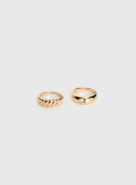 Princess Polly Lower Impact Solarah Ring Pack Gold
