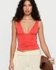 Princess Polly Lower Impact Sublime Ruched Top Orange - 1