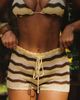 Princess Polly Lower Impact Summer Agenda Micro Swim Shorts Butter / Chocolate - 2