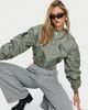 Princess Polly Lower Impact Thalya Bomber Jacket Green - 2