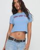 Princess Polly Lower Impact This And Yap Graphic Top Blue / Red - 2