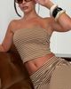 Princess Polly Lower Impact Timora Strapless Top Brown Stripe - 2