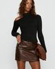 Princess Polly Lower Impact Vivienna Faux Leather Mini Skirt Brown - 1
