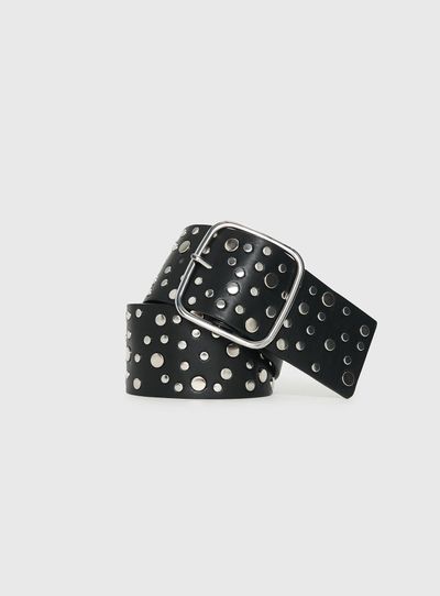 Princess Polly Lower Impact Wanna Find Out Faux Leather Belt Black / Silver