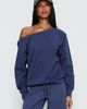 Princess Polly Lower Impact Wellness Off the Shoulder Jumper Navy - 1