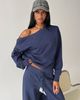 Princess Polly Lower Impact Wellness Off the Shoulder Jumper Navy - 2