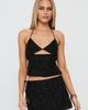 Princess Polly Lower Impact Wild Card Beaded Backless Top Black - 1