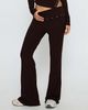 Princess Polly Lower Impact Wynna Eyelet Foldover Pants Chocolate - 1