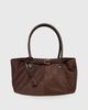 Princess Polly Lower Impact Yearning Faux Suede Buckle Detail Shoulder Bag Choc - 1