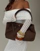 Princess Polly Lower Impact Yearning Faux Suede Buckle Detail Shoulder Bag Choc - 2