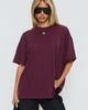 Princess Polly Lower Impact Zaydee Oversized Tee Cherry - 1