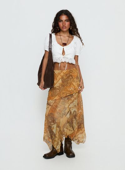 Princess Polly Lyanna Hanky Hem Maxi Skirt Multi