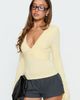 Princess Polly Madelon Long Sleeve Wrap Top Butter - 1