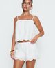 Princess Polly Madison Avenue Embroidered Detail Shorts White - 1