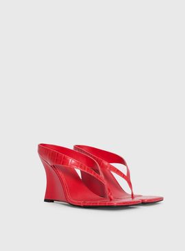 Princess Polly Nylah Wedge Heels Red Croc