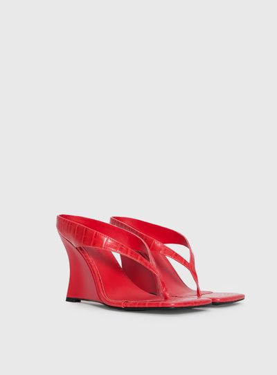 Princess Polly Nylah Wedge Heels Red Croc