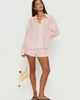 Princess Polly Opheliah Drawstring Shorts Pink Stripe - 1