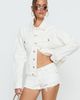 Princess Polly Posse Distressed Micro Denim Shorts White - 1