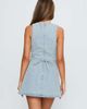Princess Polly Princess Polly Ainsleigh cotton rich denim tie back detail mini dress in light blue - 3
