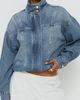 Princess Polly Princess Polly Alfea Funnel Neck Denim Bomber Jacket - 1