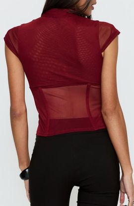 Princess Polly Princess Polly Anistasia Mesh Keyhole Corset Top with Scarf