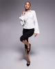 Princess Polly Princess Polly Anni flared sleeve button through striped fitted shirt in white - 2