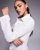 Princess Polly Princess Polly Anni flared sleeve button through striped fitted shirt in white - 3