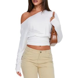 Princess Polly Princess Polly Ashlinn One-Shoulder Crop Top