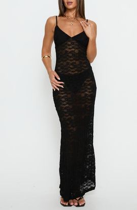 Princess Polly Princess Polly Blackpool Lace V-Neck Maxi Dress 