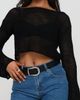 Princess Polly Princess Polly Cafe Pari Crop Sweater - 1