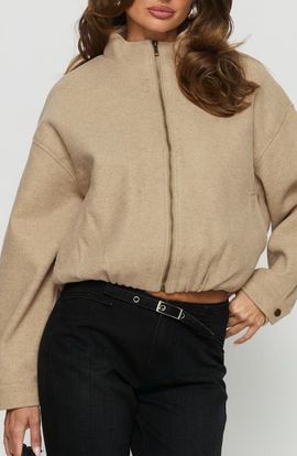 Princess Polly Princess Polly Chayden Cropped Bomber Jacket
