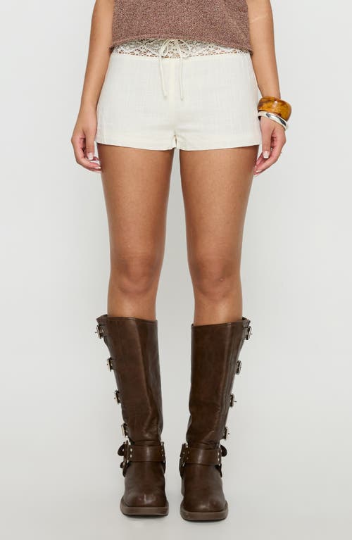 Princess Polly Princess Polly Chelisa Mid Rise Crochet Trim Shorts