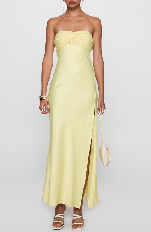 Princess Polly Princess Polly Chevalier Strapless Stretch Satin Maxi Cocktail Dress