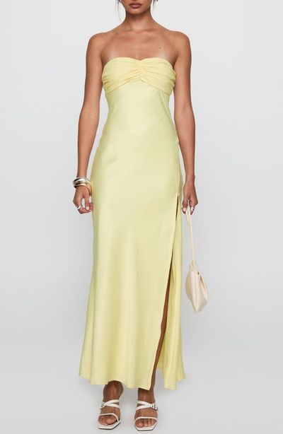 Princess Polly Princess Polly Chevalier Strapless Stretch Satin Maxi Cocktail Dress