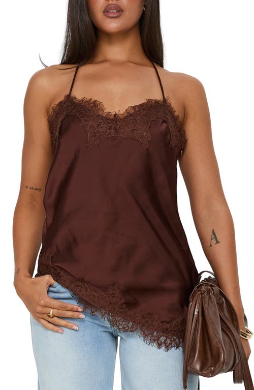 Princess Polly Princess Polly Cosetta Lace Trim Asymmetrical Halter Cami