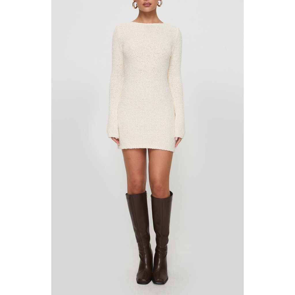 Princess Polly Princess Polly Cosy Up Bouclé Sheer Knit Minidress