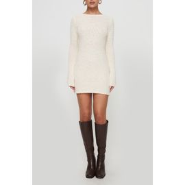 Princess Polly Princess Polly Cosy Up Bouclé Sheer Knit Minidress