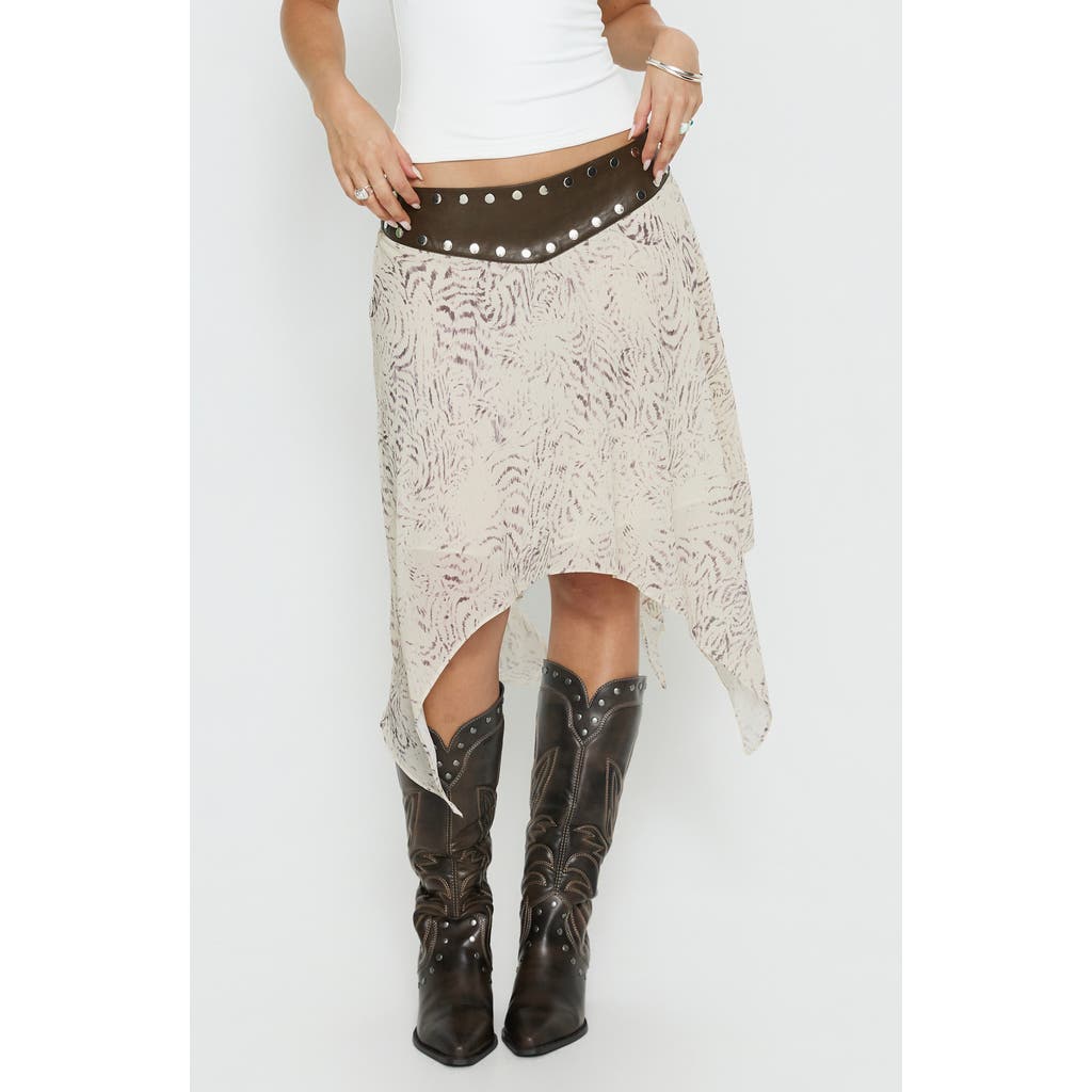 Princess Polly Princess Polly Dark Mirage Stud Asymmetric Skirt
