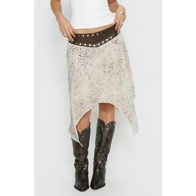 Princess Polly Princess Polly Dark Mirage Stud Asymmetric Skirt
