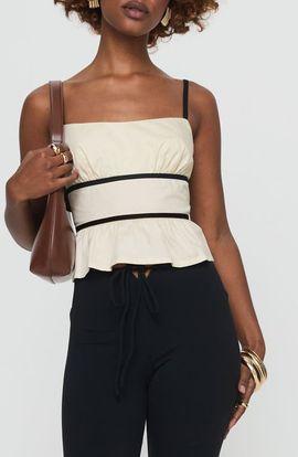 Princess Polly Princess Polly Daxon Organic Cotton Open Back Camisole