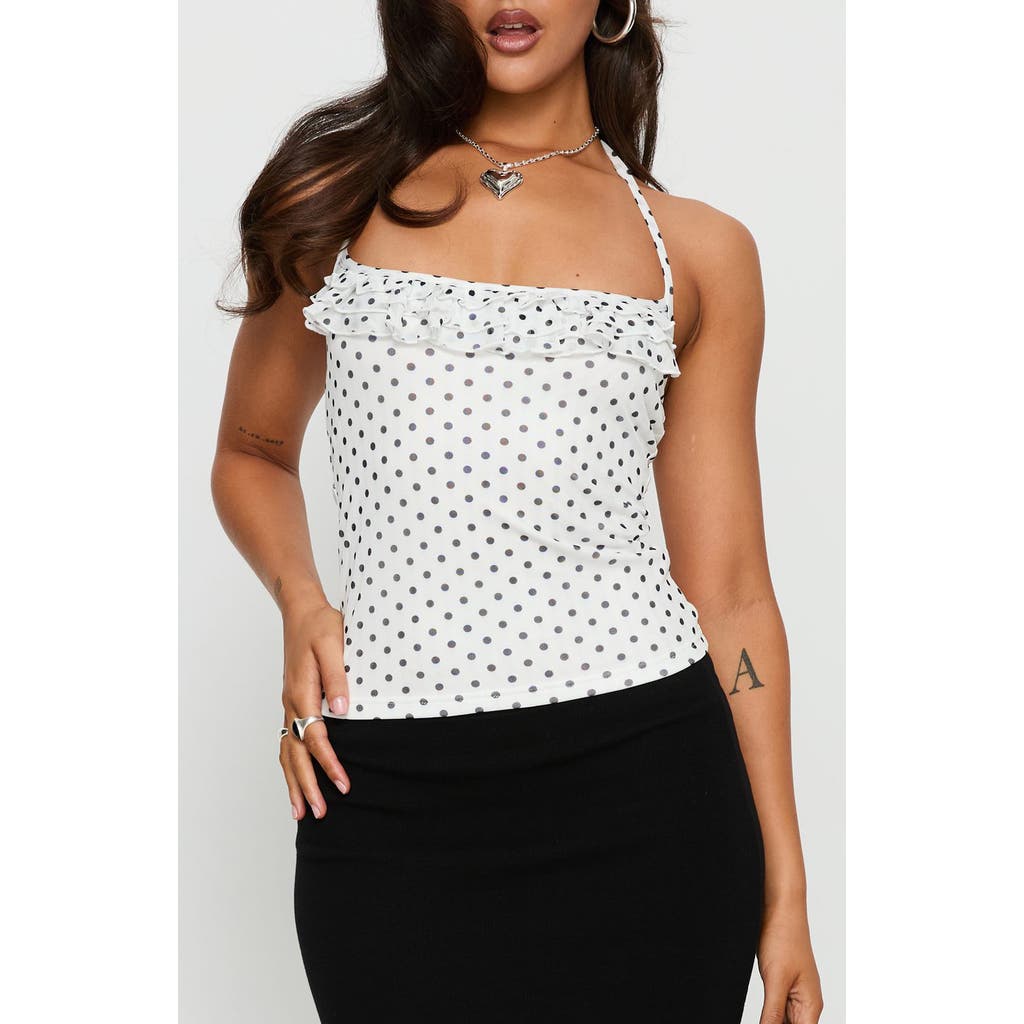 Princess Polly Princess Polly Days of Summer Dot Ruffle Halter Top
