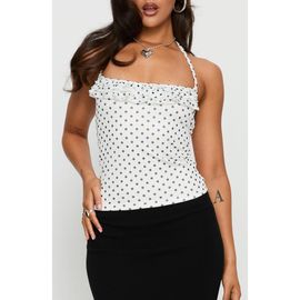 Princess Polly Princess Polly Days of Summer Dot Ruffle Halter Top