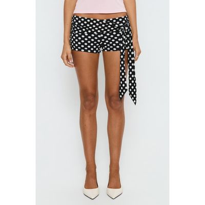 Princess Polly Princess Polly Declanne Wrap Polka Dot Micro Shorts