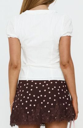 Princess Polly Princess Polly Dellen Frill Detail Puff Sleeve Blouse