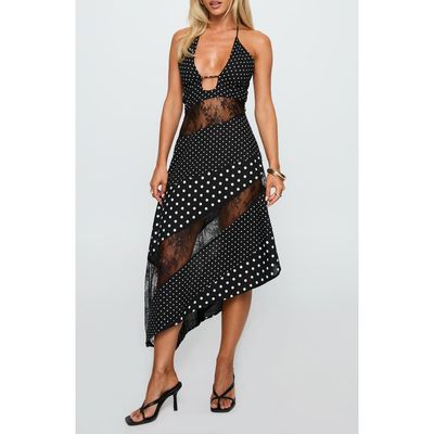 Princess Polly Princess Polly Down with Love Asymmetric Sleeveless Midi Dress