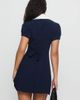 Princess Polly Princess Polly Fabiola contrast collared button up tie back mini dress in navy - 3
