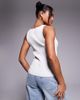 Princess Polly Princess Polly fine rib knit button up sleeveless top in white - 4