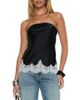 Princess Polly Princess Polly Fiorelle Strapless Lace Trim Satin Top - 1