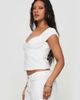 Princess Polly Princess Polly Fyrie pure cotton lace trim cap sleeve top in white - 2