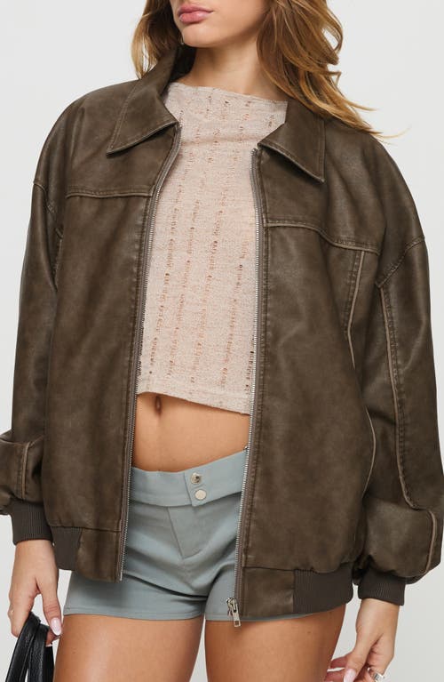 Princess Polly Princess Polly Goldsmith Water Repellent Faux Leather Jacket